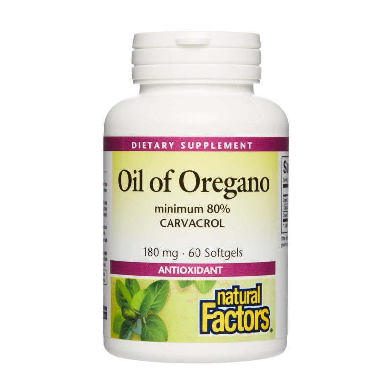 Natural Factors Oil of Oregano Supports Healthy Immune System Function Herbal Supplement with Olive Oil Vitamin E NonGMO Antioxidant Support Supplement 60 Softgels 60 Servings